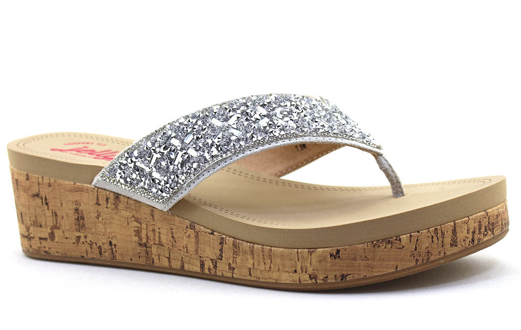 Jellypop Women's Estalline Flip-Flop Wedge Sandal