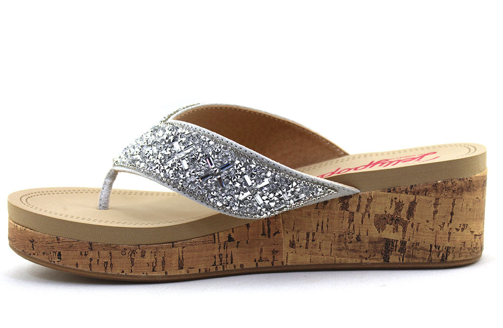 Jellypop Women's Estalline Flip-Flop Wedge Sandal