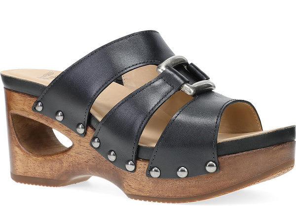 Dansko Women's Aria Wooden Slide Leather Sandal