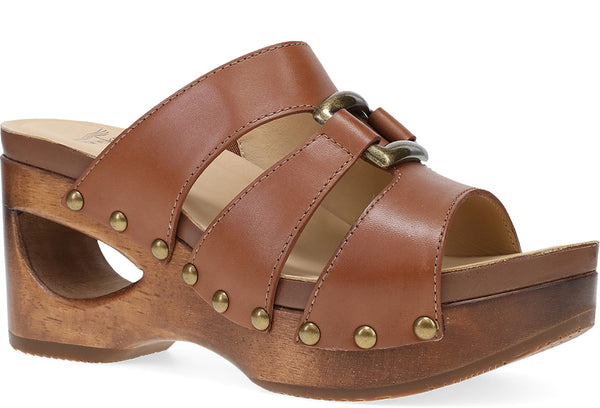 Dansko Women's Aria Wooden Slide Leather Sandal