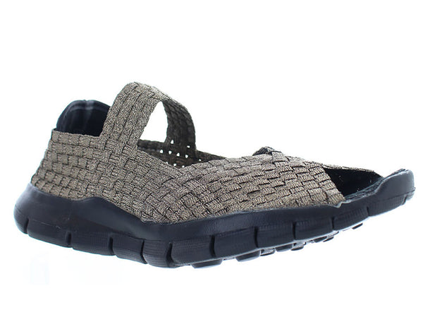 Bernie Mev Women's Comfi Peep Toe Mary Jane Woven Flat