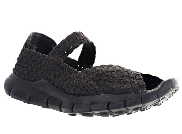 Bernie Mev Women's Comfi Peep Toe Mary Jane Woven Flat