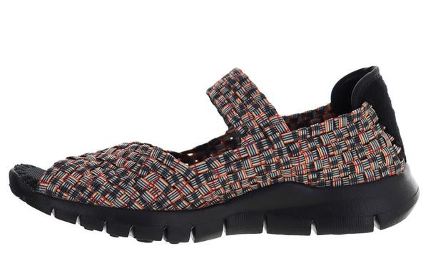 Bernie Mev Women's Comfi Peep Toe Mary Jane Woven Flat