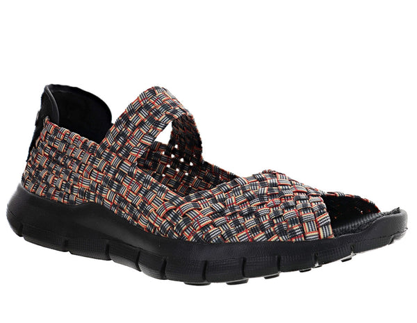 Bernie Mev Women's Comfi Peep Toe Mary Jane Woven Flat