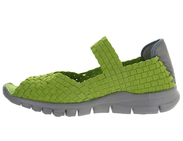 Bernie Mev Women's Comfi Peep Toe Mary Jane Woven Flat