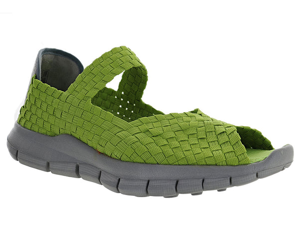 Bernie Mev Women's Comfi Peep Toe Mary Jane Woven Flat