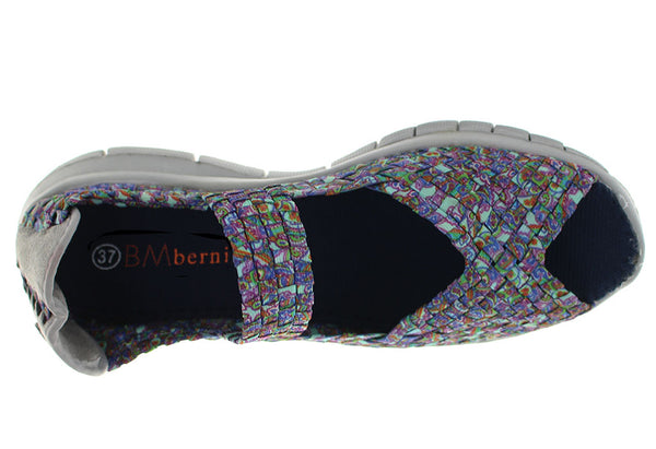 Bernie Mev Women's Comfi Peep Toe Mary Jane Woven Flat