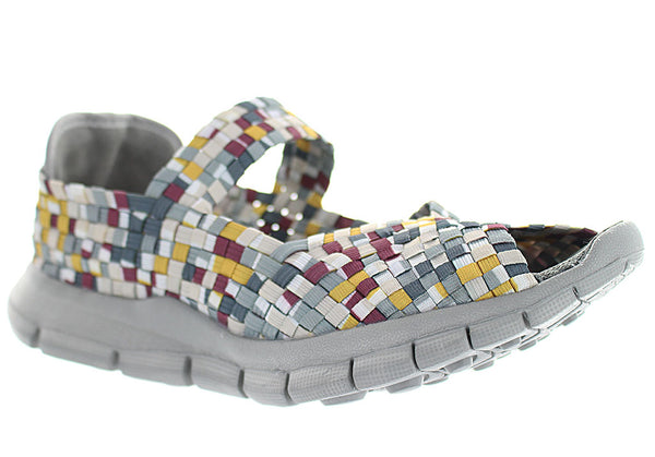 Bernie Mev Women's Comfi Peep Toe Mary Jane Woven Flat