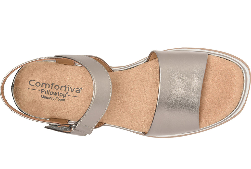 Comfortiva Women's Ash Sporty Slingback Wedge Sandal