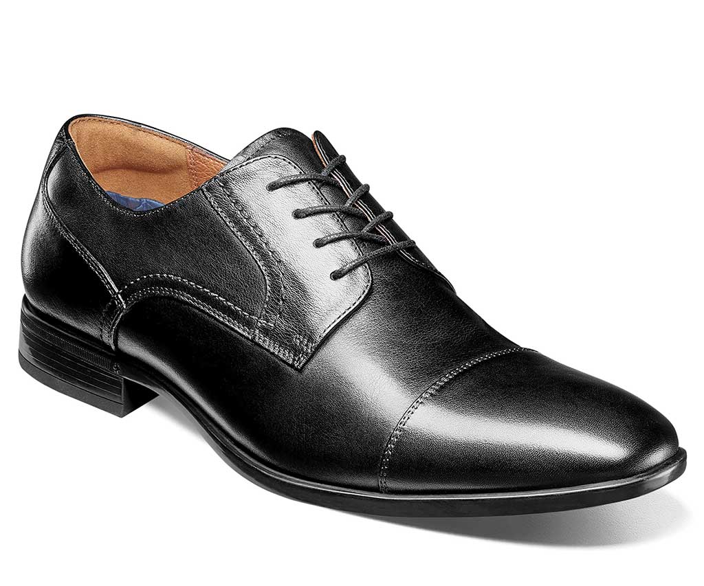 Florsheim Blaze Black Smooth outlet Leather Cap Dress Shoes Oxfords Men's 9.5