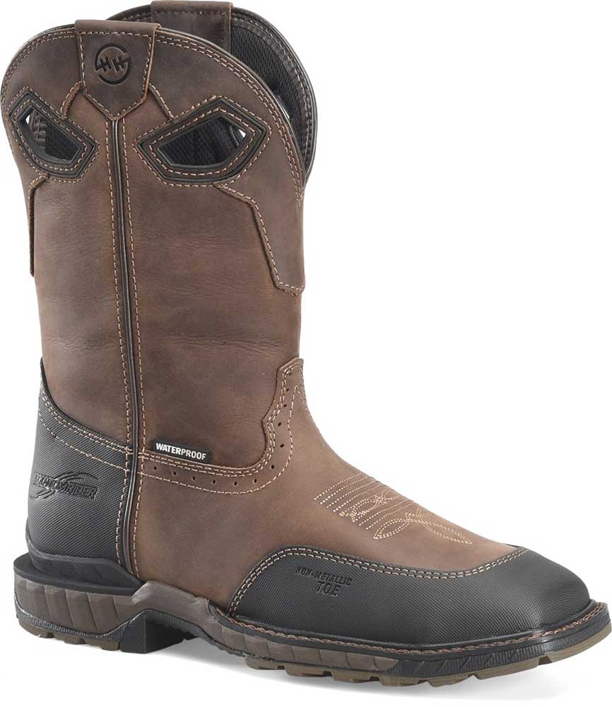 Pre-owned Double-h Boots Men's 11"" Wd Sq Toe C Dark Brown