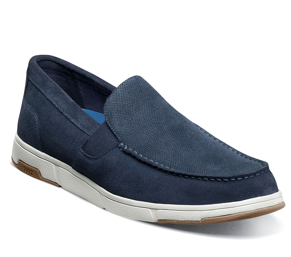 Nunn Bush Men's Luca Suede Moc Toe Navy