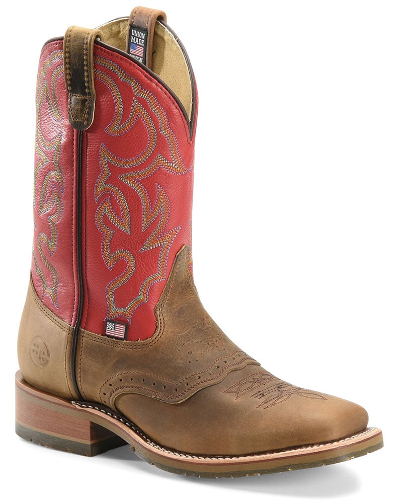 Pre-owned Double-h Boots Double H Men's Roger Oldtown Folklore Red