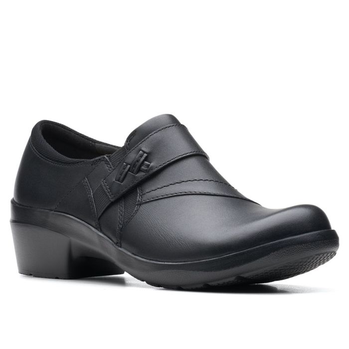 Clarks ladies black shoes online