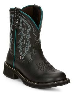 Justin Women's Lyla 8 Inch Western Boot Onyx Black