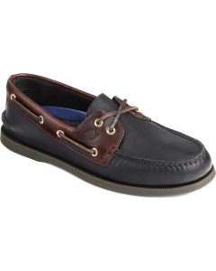 Sperry Men's A/O 2-EYE LEATHER BOAT SHOE Black Amaretto