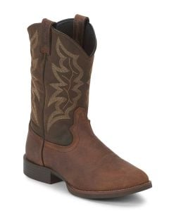 Justin Men's Buster III 11 Inch Western Boot Distressed Brown