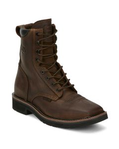 Justin Men's Pulley 8 Inch ST Lace-Up Work Boot Aged Bark