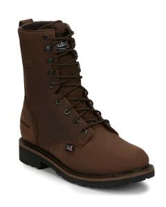 Justin Men's Drywall 8 Inch WP Lace-Up Brown