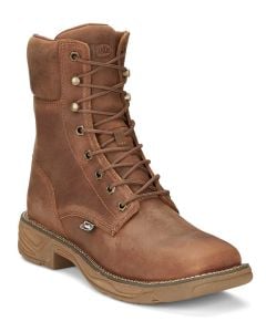 Justin Men's Rush 8 Inch WP Lace-Up Work Sorrel