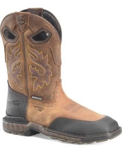 Double-H Boots Men's 11"" Wp Wd Sq To Dark Brown
