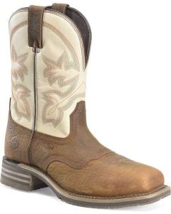 Double-H Boots Men's 10"" Wide Sq Toe Light Brow