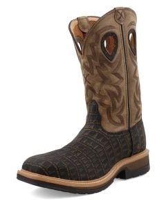 Work Twisted X Men's 12"" Western Work Boot Caiman Print & Bomber