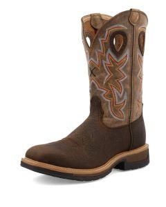 Work Twisted X Men's 12"" Western Work Boot Taupe & Bomber