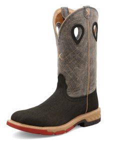 Twisted X Men's 12"" Western Work Boot Charcoal & Grey
