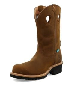 Work Twisted X Men's 12"" Pull On Logger Boot Distressed Saddle & Sadd