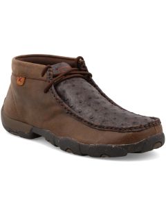 Twisted X Men's Chukka Driving Moc Brown & Brown Ostrich