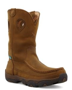 Work Twisted X Men's 11"" Pull On Hiker Boot WP Distressed Saddle & Sa