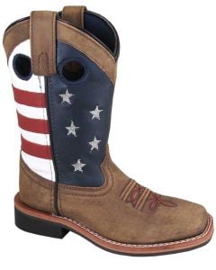 Smoky Mountain Boots Kids Stars And Stripes Vintage Brown