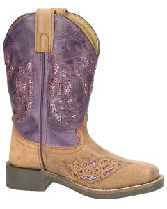 Smoky Mountain Boots Kids Trixie Brown Distress Purple