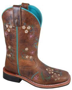 Smoky Mountain Boots Kids Floralie Brown Waxed