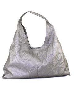 BC Handbags Crinkle Hobo Silver