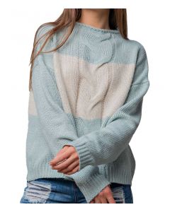 Easel Color Blocked Sweater Mint