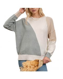 Blu Pepper Swirl Sweater Khaki Multi
