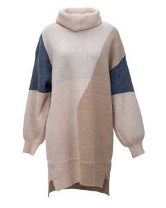 Blu Pepper Cowl Neck Sweater Dress Oatmeal