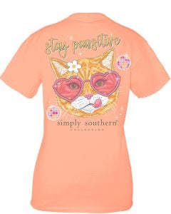 Simply Southern Short Sleeve Cat Tee Sherbert