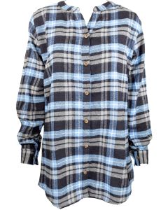 outrageous inc L Openk Flannel Tuni Bluepld