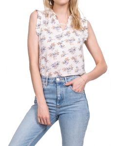 Blu Pepper Floral Sleeveless Woven Top off-white-multi
