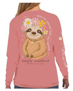 Simply Southern Long Sleeve Sloth Tee Rouge