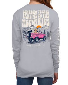 Simply Southern Ls Mountain Tee Fog