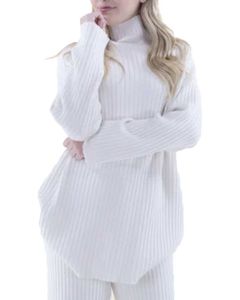 Very Moda Ls Mock Sweater White