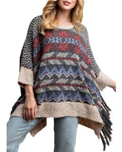 GiGiO Ls Aztec Sweater Slategry