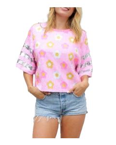 Simply Southern Sequin Top Flower