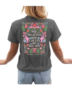 Simply Southern She T-Shirt Graphite