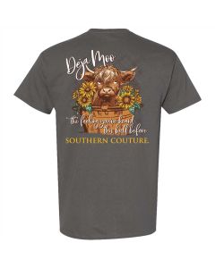 Southern Couture Deja Moo T-Shirt Charcoal