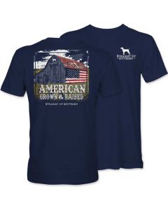 Straight Up Southern American Grown Barn T-Shirt Navy
